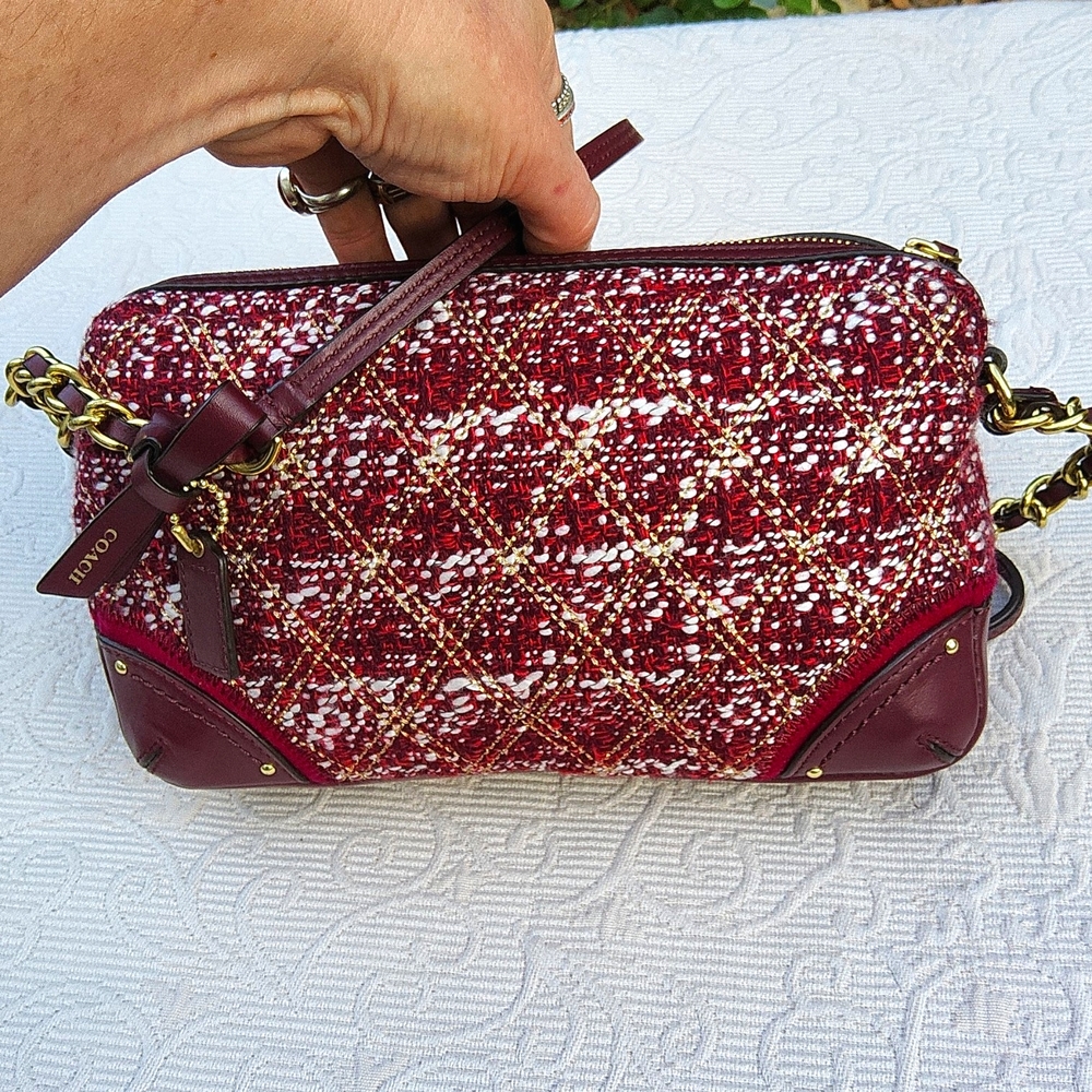 SOLD-- Coach Poppy Quilted Boucle Flight Bag - Perfect Condition